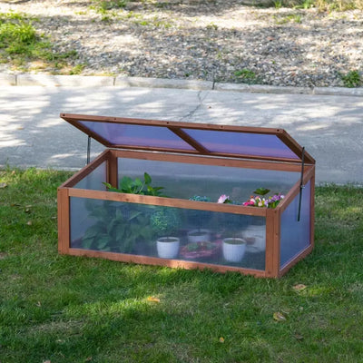 Wooden Cold Frame Greenhouse Brown