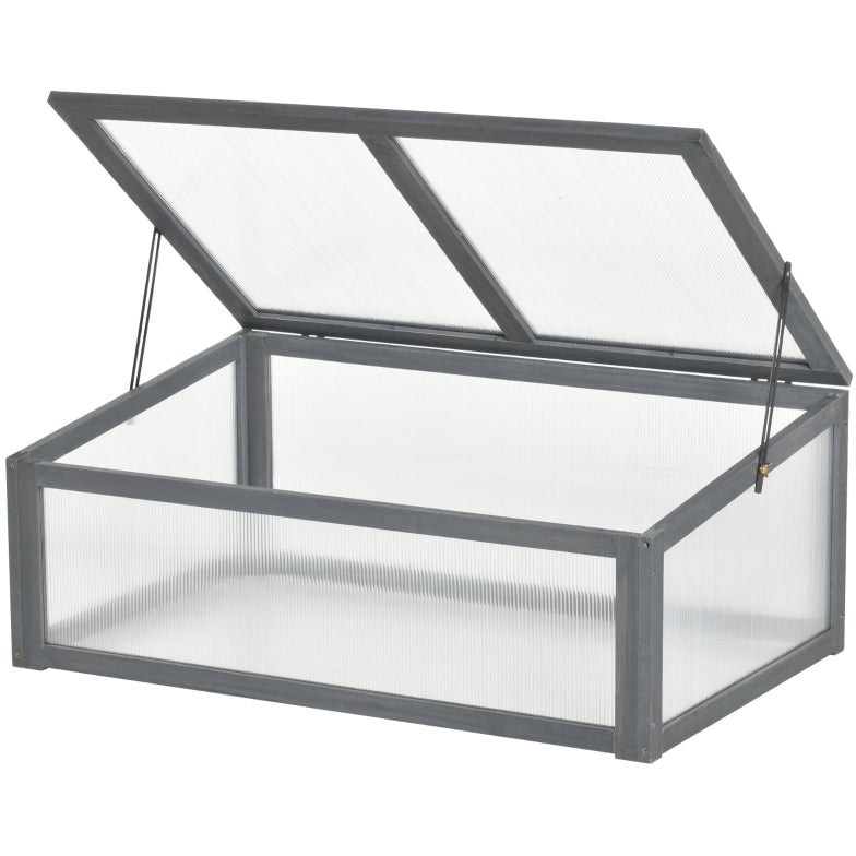 Wooden Cold Frame Greenhouse Grey