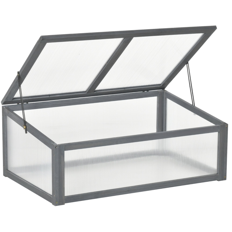Wooden Cold Frame Greenhouse Grey