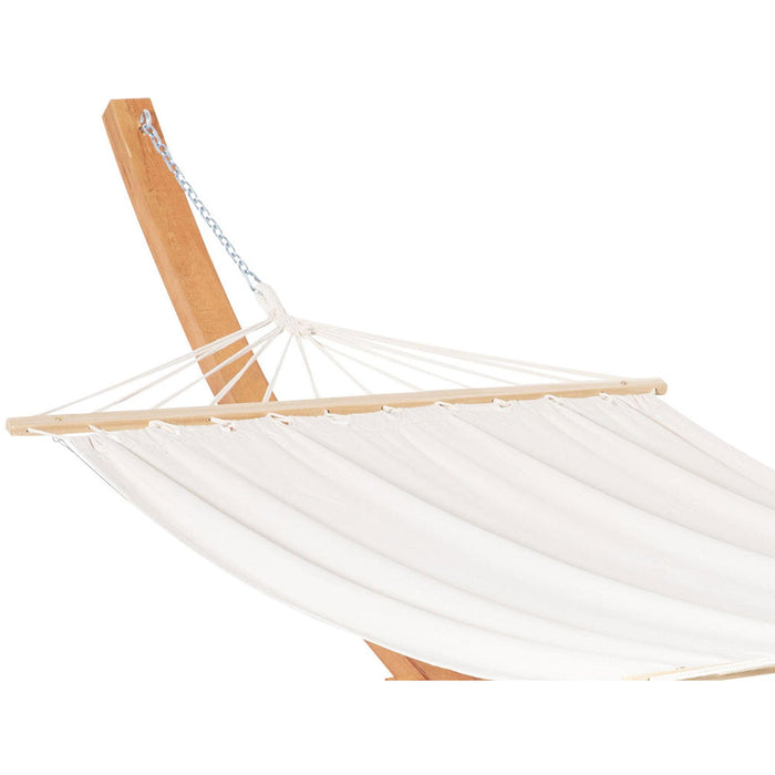 Garden Hammock With Wooden Stand, Patio Swing Bed, White