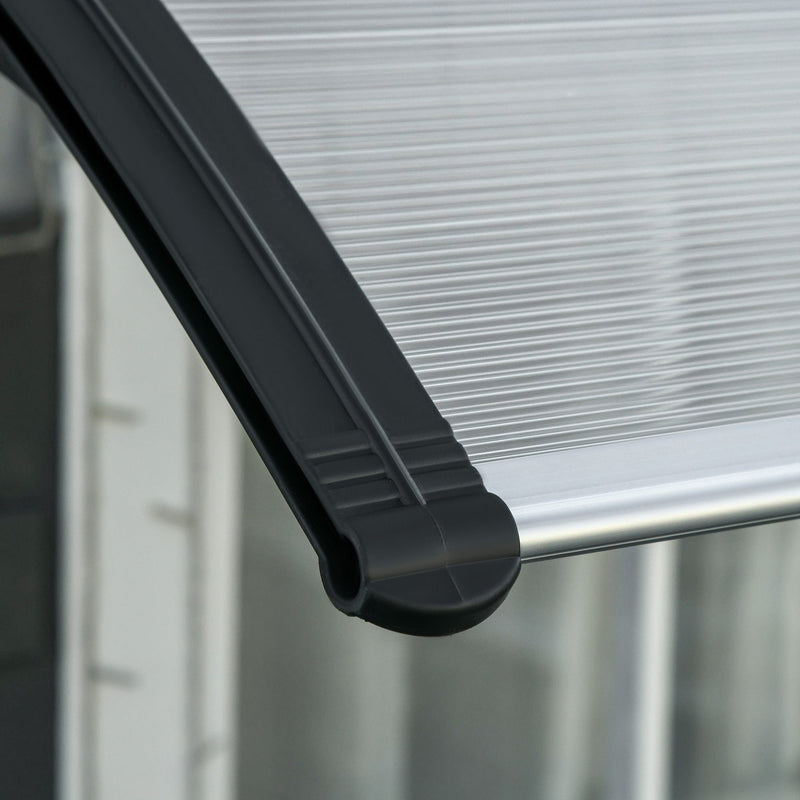 Modern Porch Canopy, Rain Shelter, Black Outsunny