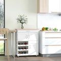 Kitchen Trolley With Wine Rack, Cabinets, White Homcom