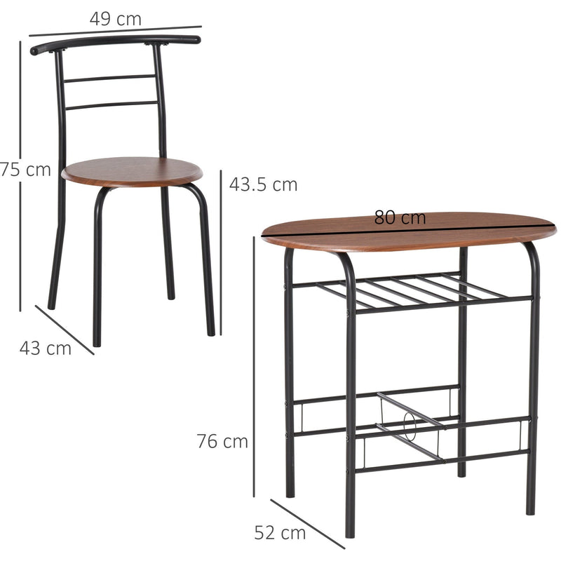 3-Piece Dining Table and Chairs For Small Spaces