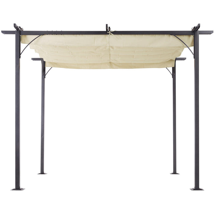3m x 3m Free Standing Metal Pergola With Retractable Roof
