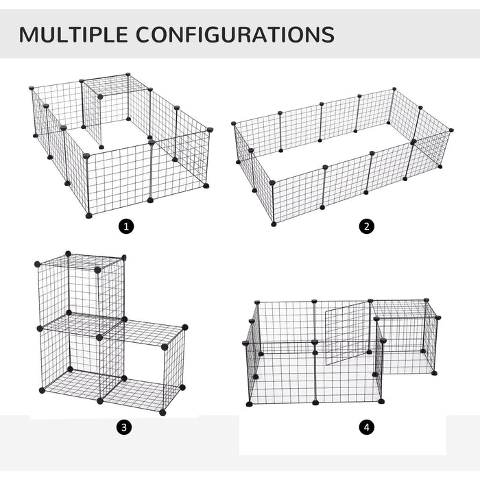 Modular Metal Wire Pet Playpen, L106xW73xH36cm, Black
