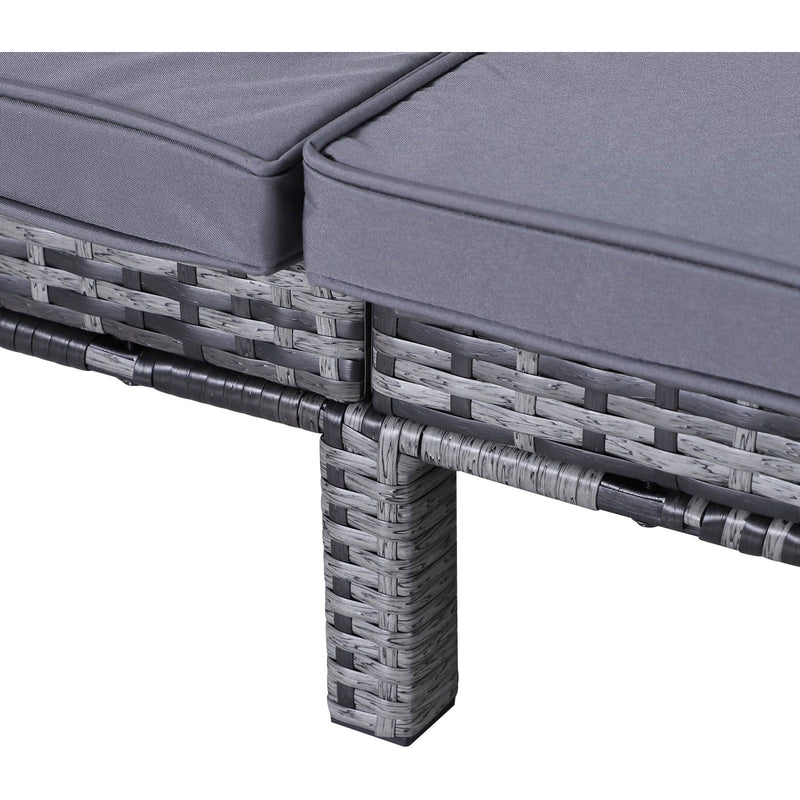 Double Rattan Sun Lounger