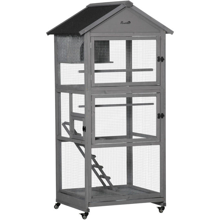 Outdoor Bird Cage, Wheel Perch, Nest Ladder, 86x78x180cm