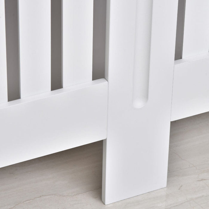 Slatted Radiator Cover, White Painted Cabinet