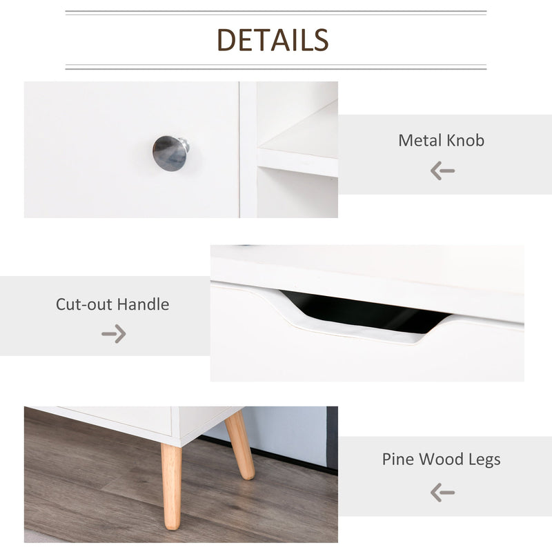 TV Stand for 42'' TVs With Drawers, White