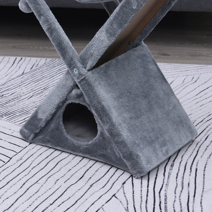 Two Tier Cat Tree Scratching Post - Grey