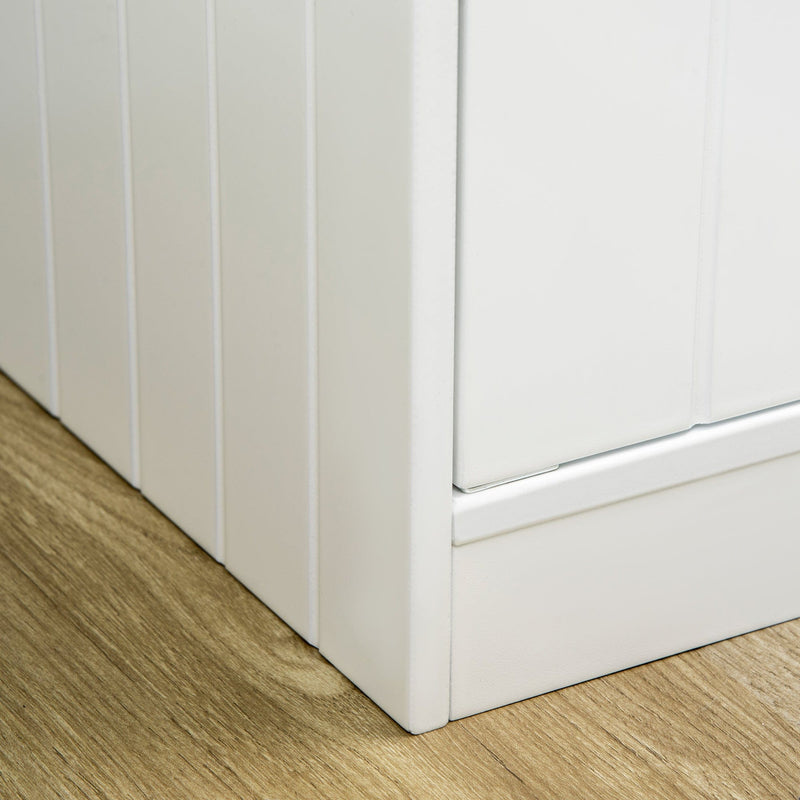 Raised Dog Bowls with Stand, 2 Bowls - White, 60x30x35.5cm