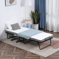 Folding Guest Bed With Mattress, Sturdy Metal Frame, Wheels Homcom
