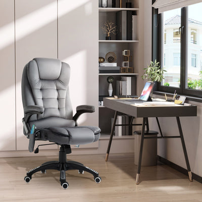 Grey Velvet Heated Massage Chair Vinsetto