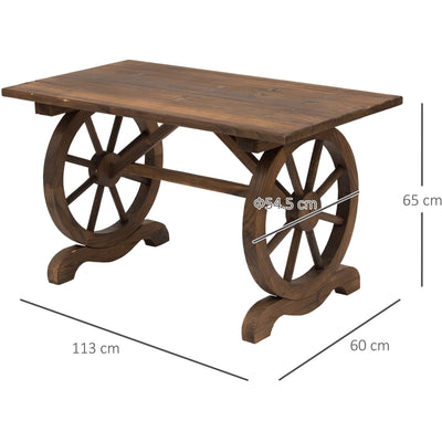 Wooden Outdoor Dining Table Outsunny
