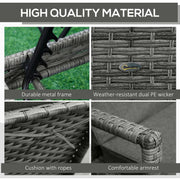 Contemporary Rattan Sun Lounger With Cushion Outsunny