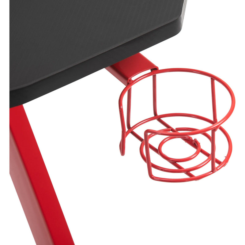 Steel Frame Gaming Desk with Cup Holder & Cable Organiser