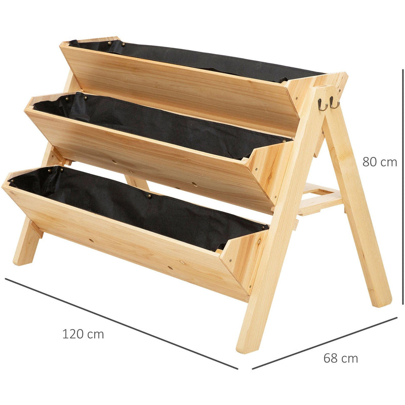 3 Tier Garden Planter, 120x68x80 cm
