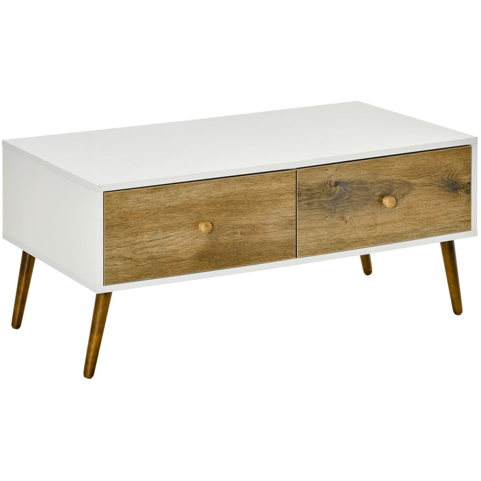 Modern Living Room Coffee Table with 4 Storage Drawers