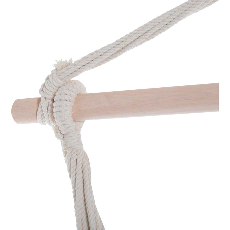 Rope Chair Hammock, Garden Patio Swing, Wooden, Cotton