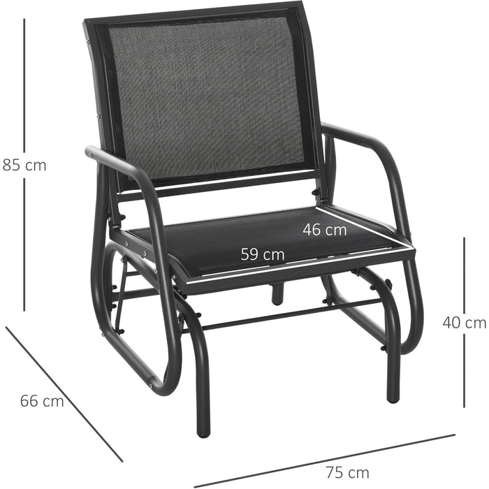 Outdoor Gliding Chair, Dark Grey/Black