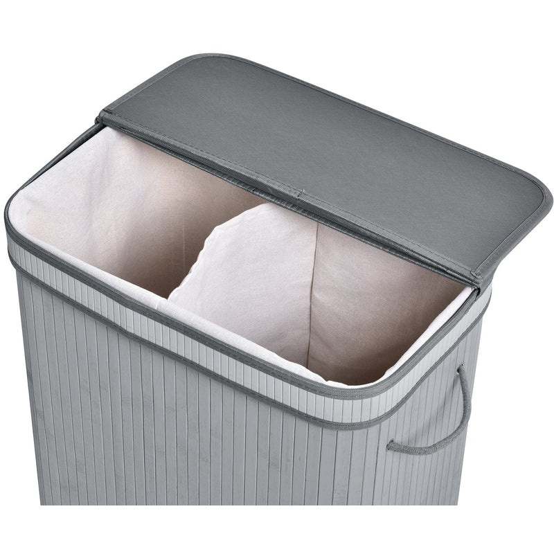 Foldable Laundry Basket, Grey Wood