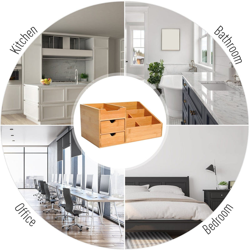 Multi Functional Desk Organiser, 7 Compartments, 2 Drawers