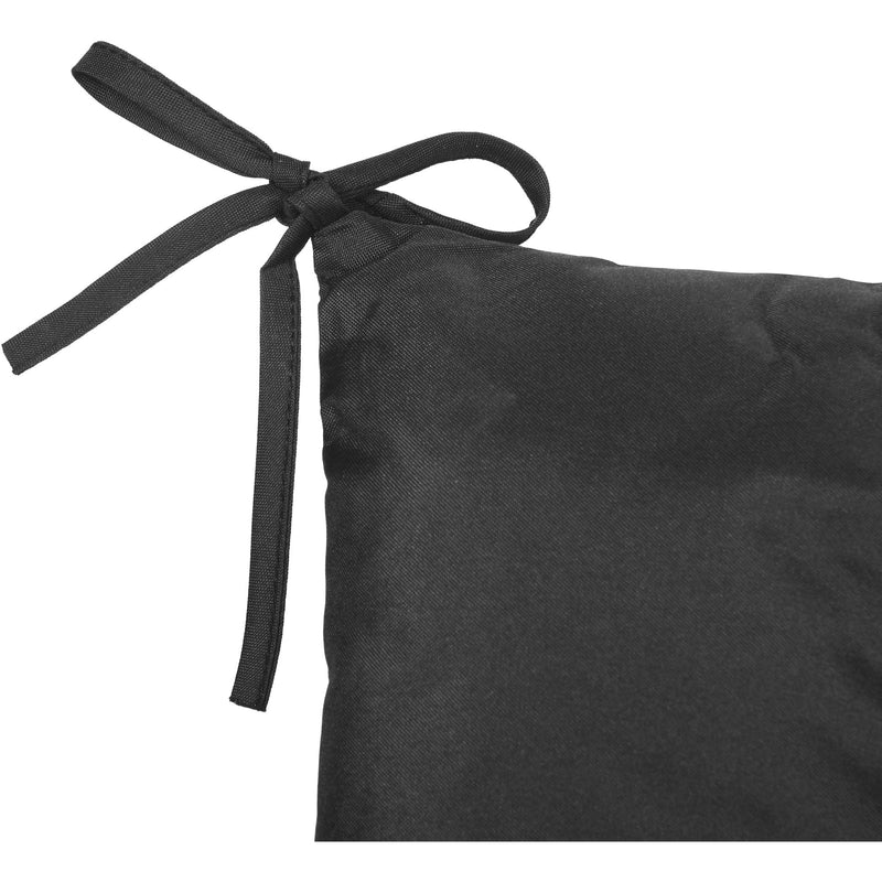 Black 3 Seater Garden Bench Cushion with Ties - 98x150 cm