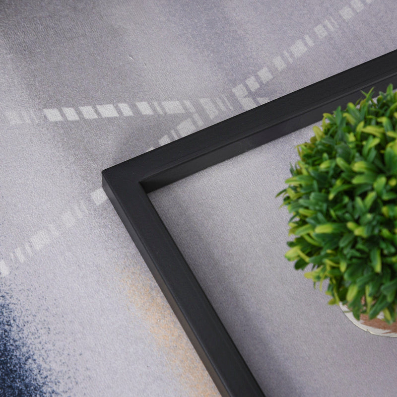 C Shape Side Table with Metal Frame, Marble-Effect