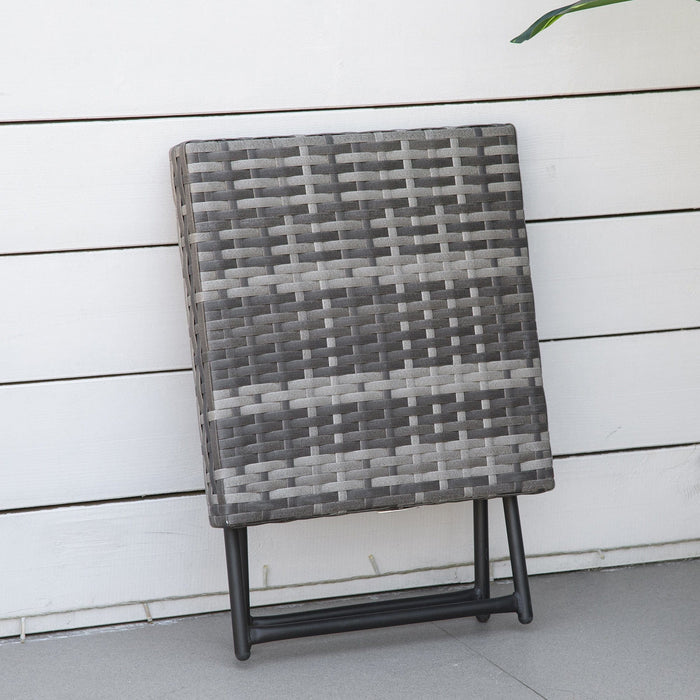 Grey Folding Rattan Table