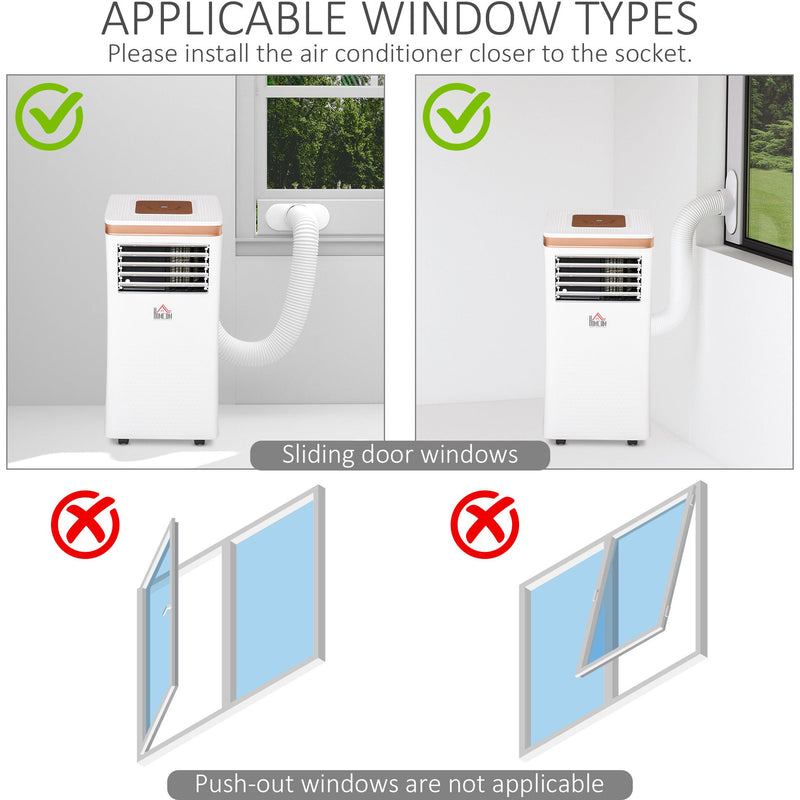 HOMCOM 10000 BTU 4-In-1 Compact Portable Mobile Air Conditioner Unit Cooling Dehumidifying Ventilating w/ Fan Remote LED 24 Hr Timer Auto Shut-Down Homcom