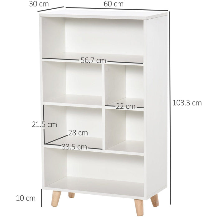 Small Open Bookcase, White Cube Storage, Display Cabinet