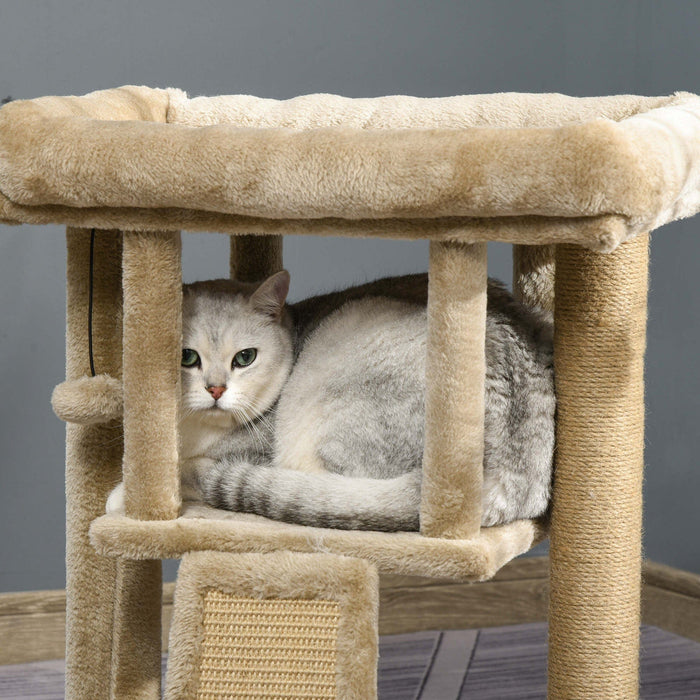 Cat Tree Tower, Jute Scratch Pad, Condo Perch, 40x40x57cm