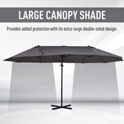 Large Cantilever Umbrella With Cross Base Outsunny