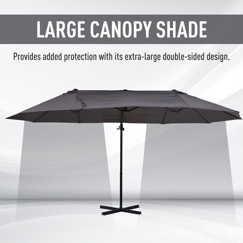 Large Cantilever Umbrella With Cross Base Outsunny
