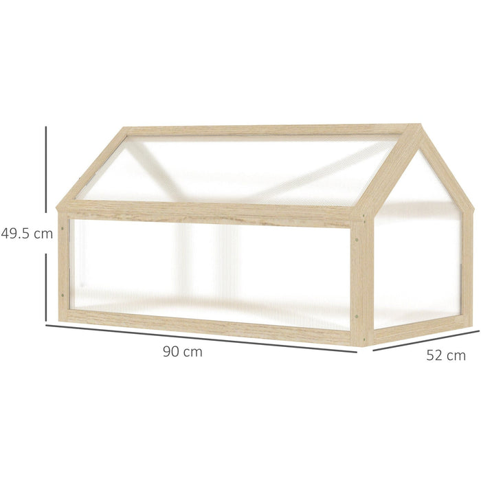 Small Wooden Cold Frame Greenhouse, Polycarbonate Panels