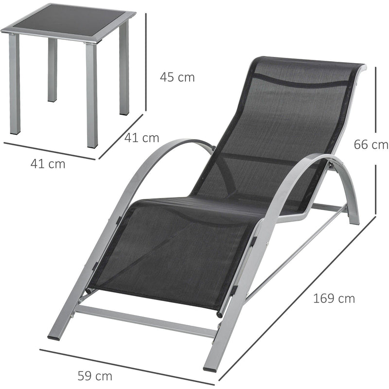 3-Piece Sun Loungers With Table