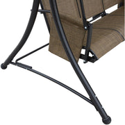 3 Person Garden Swing Chair With Side Pockets, Canopy Outsunny