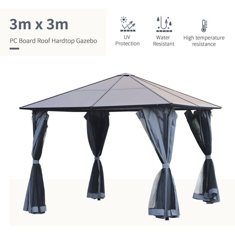 Metal Frame Hard Top Gazebo, Stylish Hot Tub Shelter