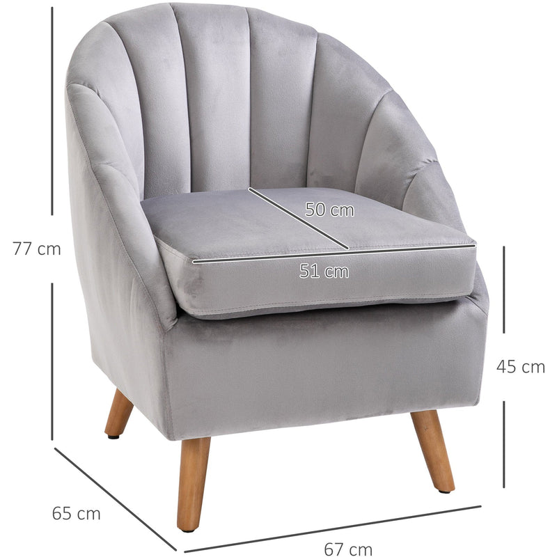 Grey Velvet Accent Chair