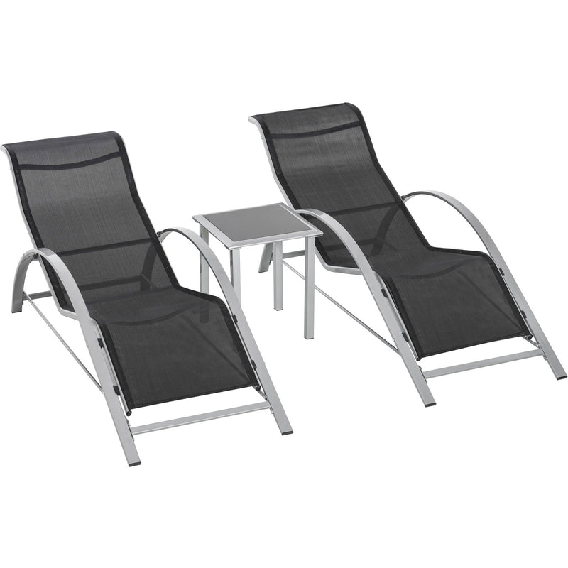3-Piece Sun Loungers With Table