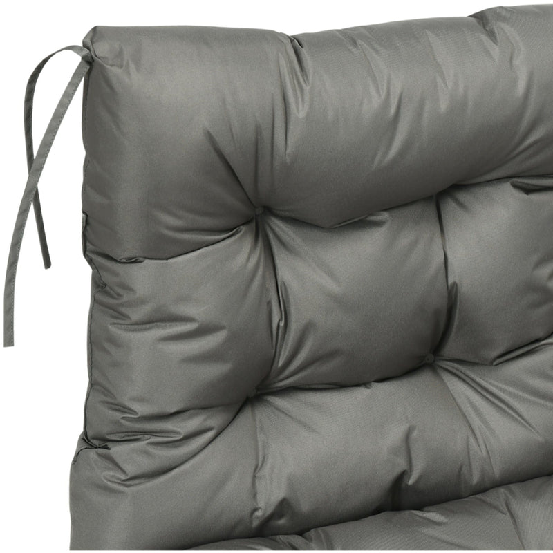 Outsunny Garden Back Chair Cushion, Comfortable Patio Seat Cushion Pad with Backrest for Outdoor & Indoor Use, Light Grey Outsunny