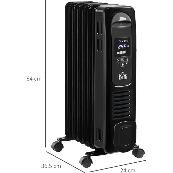 Oil Filled Radiator, LED Display, 3 Settings, Remote, 1630W