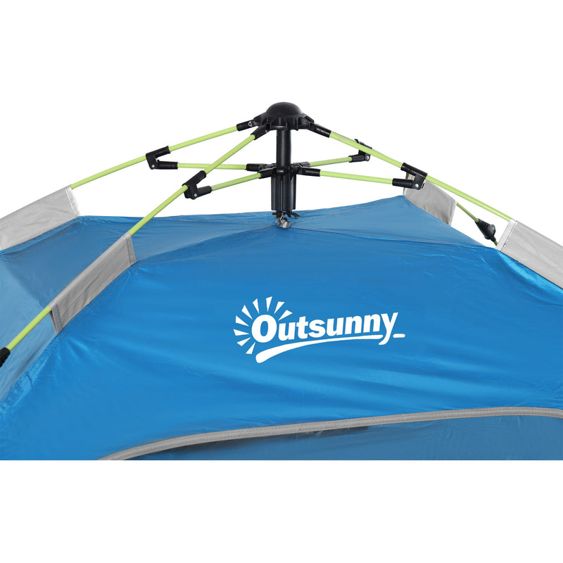 Pop Up Beach Tent for Quick Sun Shelter with Built In Floor and Carry Bag Sky Blue Outsunny