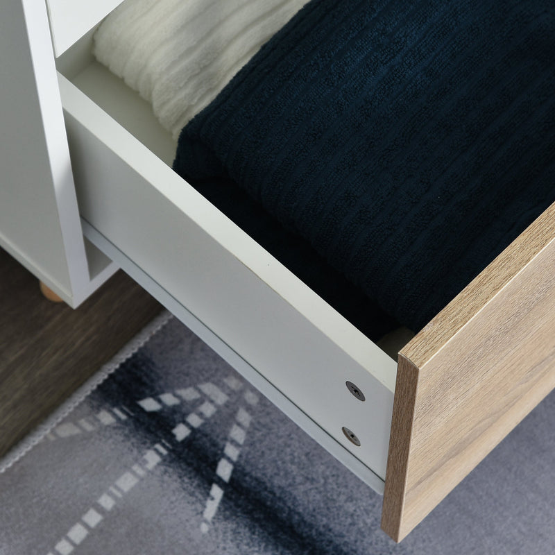 White Wardrobe: 2-Doors, 2 Drawers, Rail & Shelf Homcom