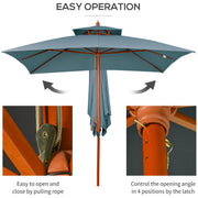 Pagoda Style Large Patio Parasol Outsunny