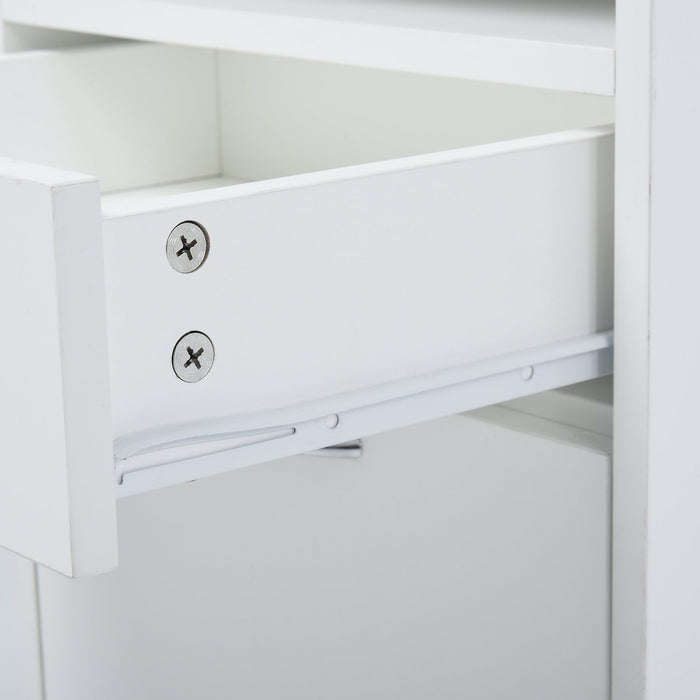 White 60cm Storage Cabinet on Wheels