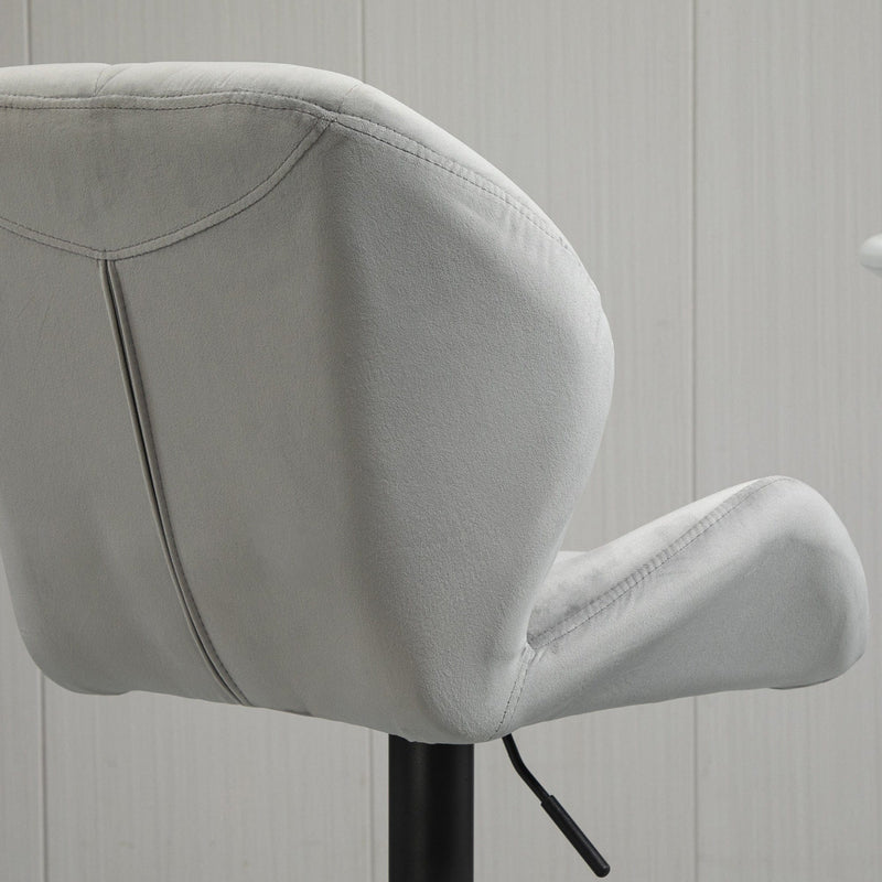 Set of 2 Grey Bar Stools With Backs