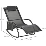 Rocking Garden Lounger Outsunny