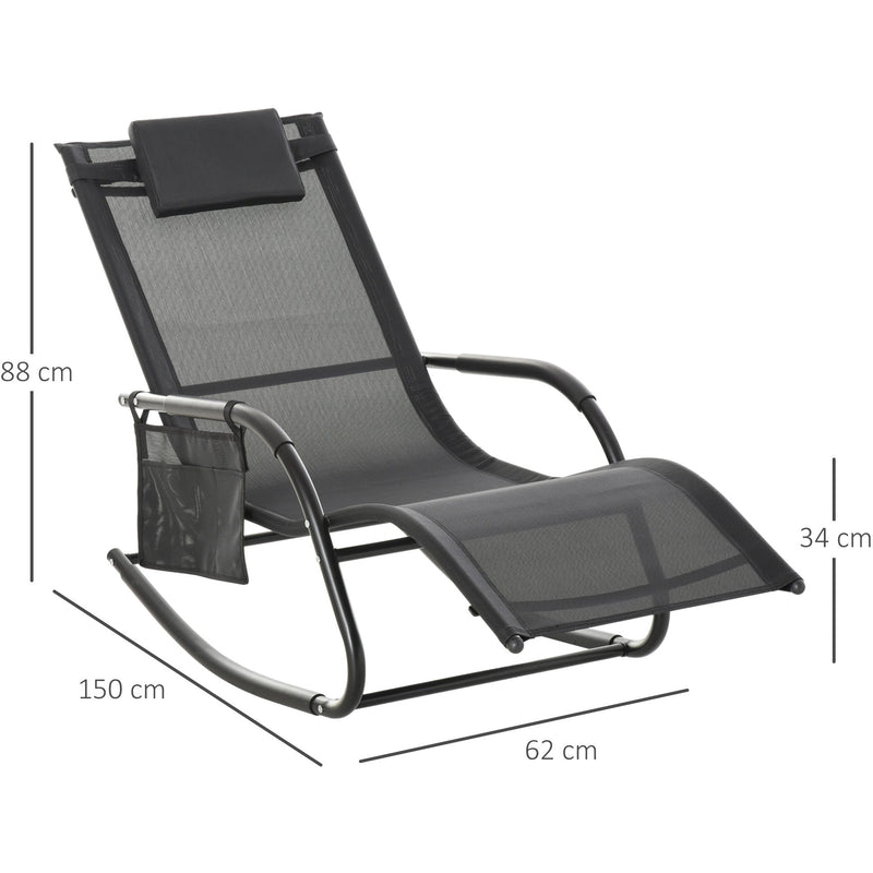 Rocking Garden Lounger Outsunny