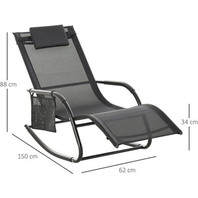 Rocking Garden Lounger Outsunny